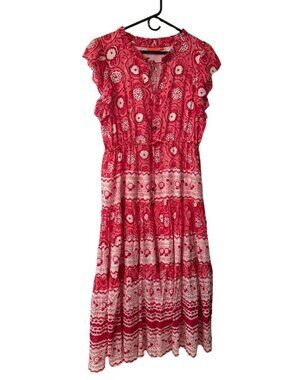 Oliphant Cinched Flirty Midi- Ambrosia Red